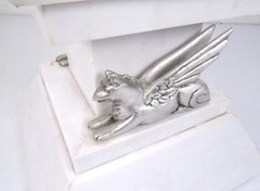 Vintage Marble Pedestal with Griffin Detail