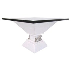 Vintage Marble Pedestal with Griffin Detail