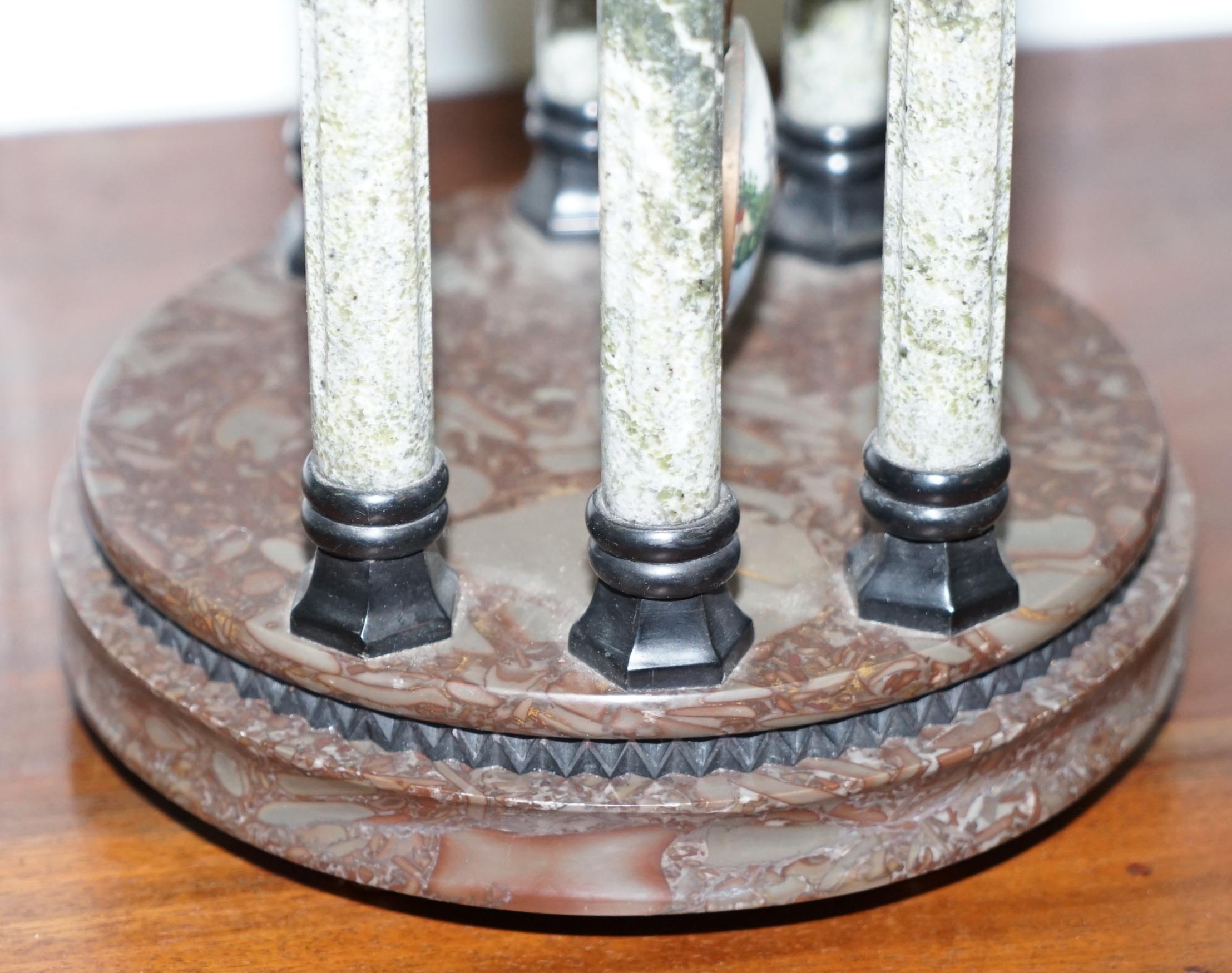 20th Century Vintage Marble Pillared Clock with Working Pendulum Movement Nautical Theme