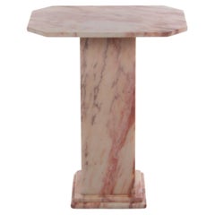 Vintage Marble Plant Stand or Column Old Pink with Cream, 1960