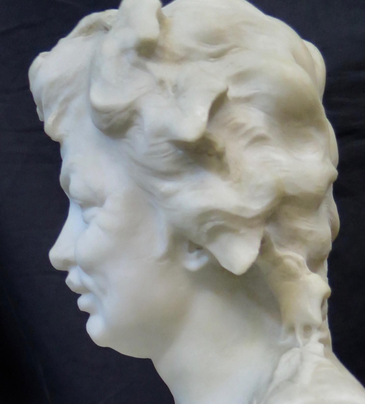 Vintage Marble Sculpture of Bacchus & a Nymph 6