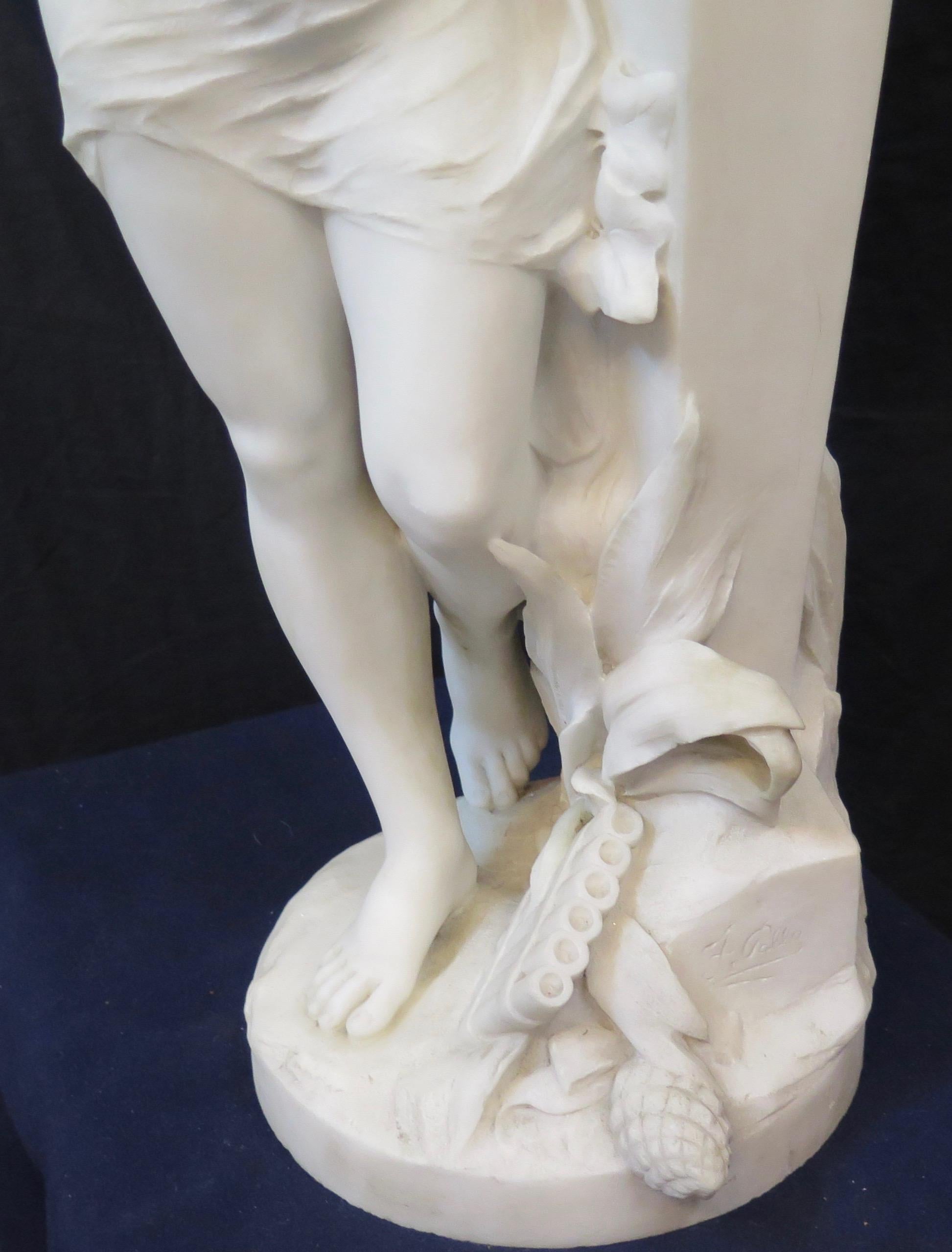 Vintage Marble Sculpture of Bacchus & a Nymph 10