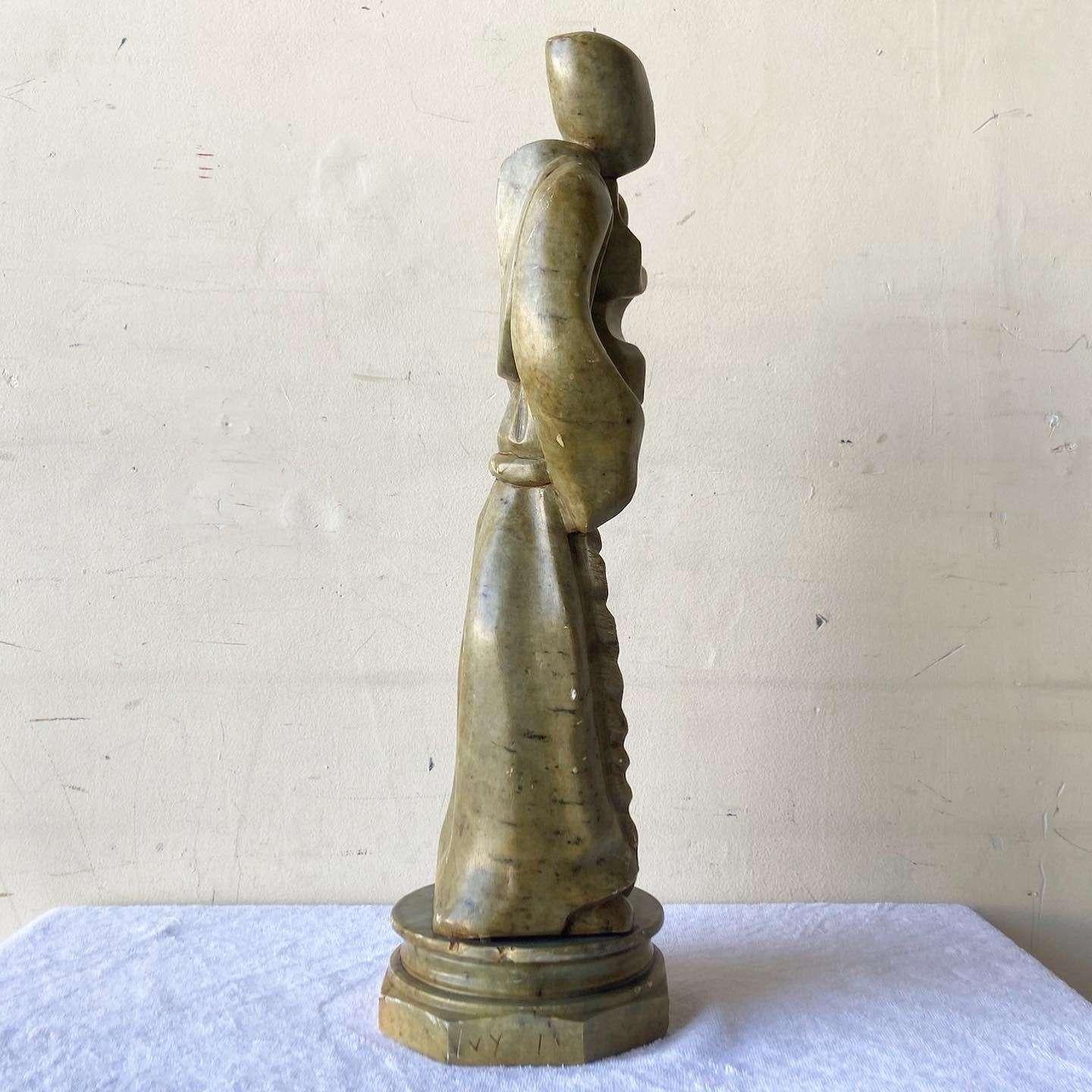Mid-20th Century Vintage Marble Sculpture of St. Anthony and Child For Sale