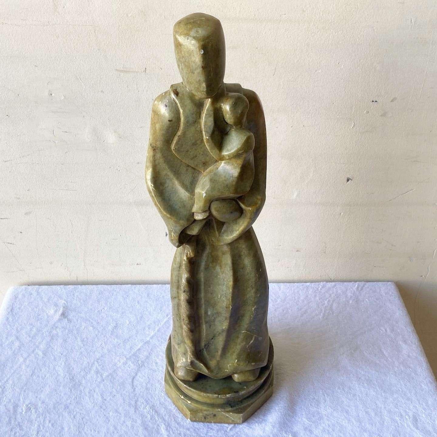 Stone Vintage Marble Sculpture of St. Anthony and Child For Sale
