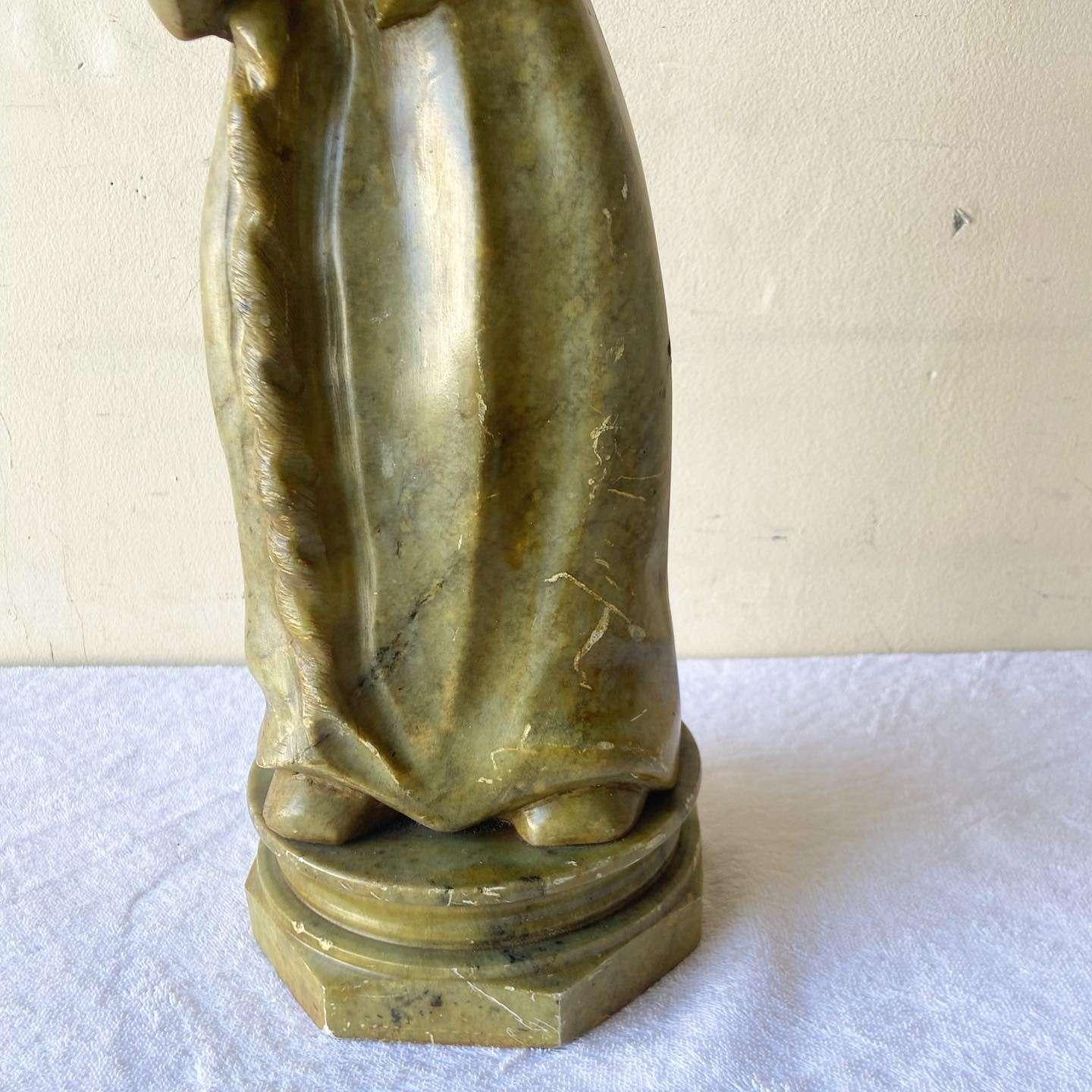 Vintage Marble Sculpture of St. Anthony and Child For Sale 1