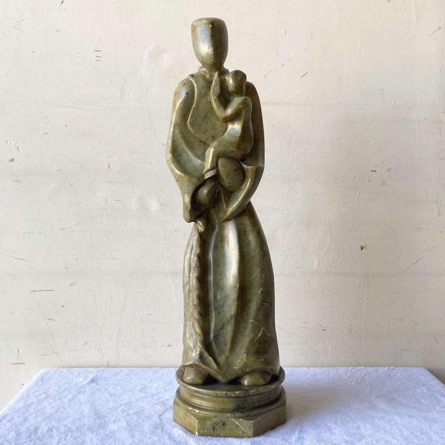 Vintage Marble Sculpture of St. Anthony and Child For Sale