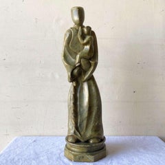 Vintage Marble Sculpture of St. Anthony and Child