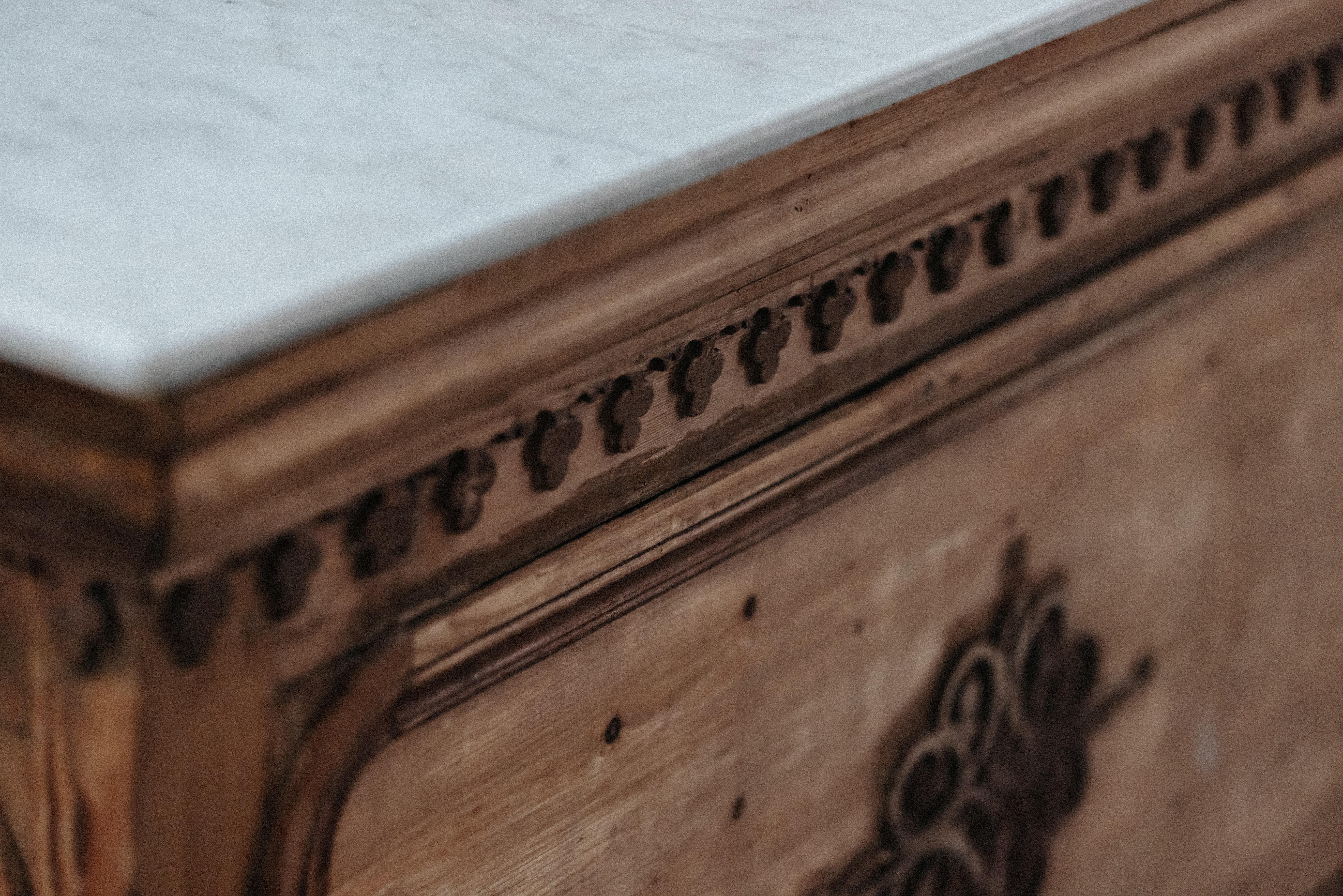 Vintage Marble Shop Counter From France, Circa 1940 5