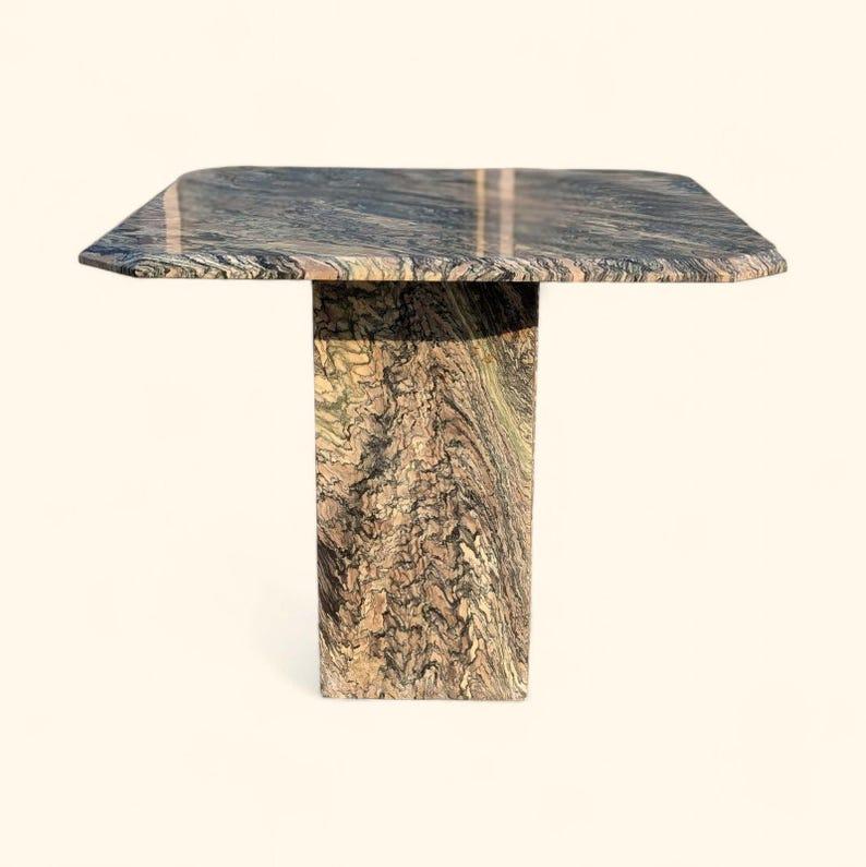 Mesa auxiliar de mármol vintage, italiana, Cipollino Ondulato, mesa auxiliar, salón en venta 3