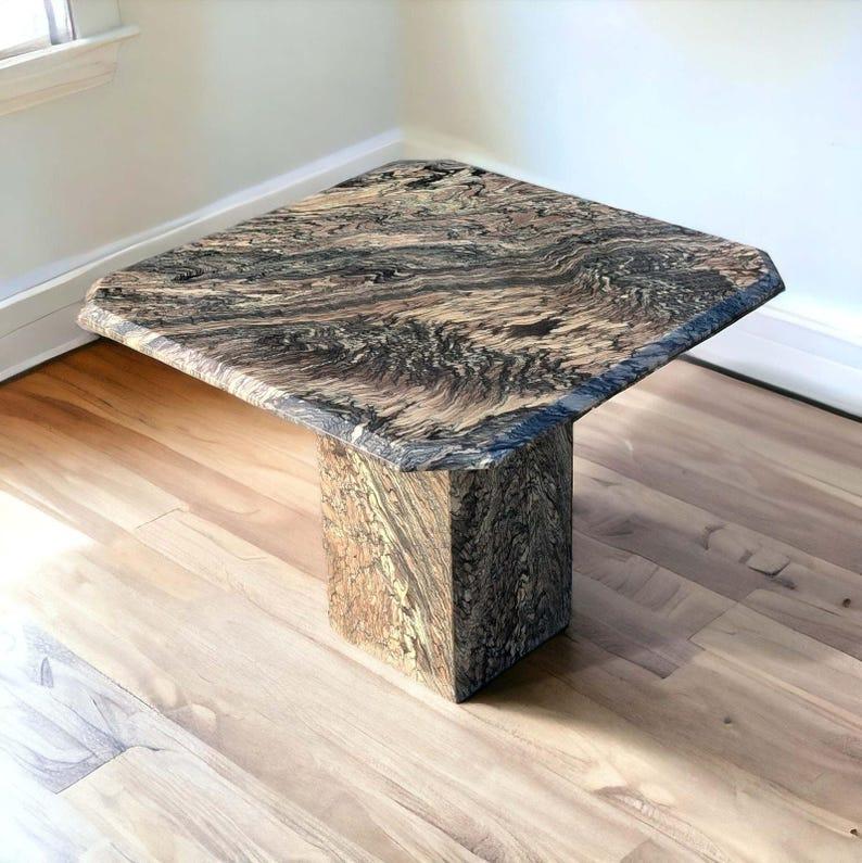 Mesa auxiliar de mármol vintage, italiana, Cipollino Ondulato, mesa auxiliar, salón en Bueno estado para la venta en Rancho Cucamonga, CA