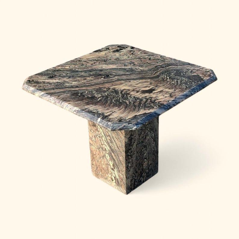 Mesa auxiliar de mármol vintage, italiana, Cipollino Ondulato, mesa auxiliar, salón Mármol en venta
