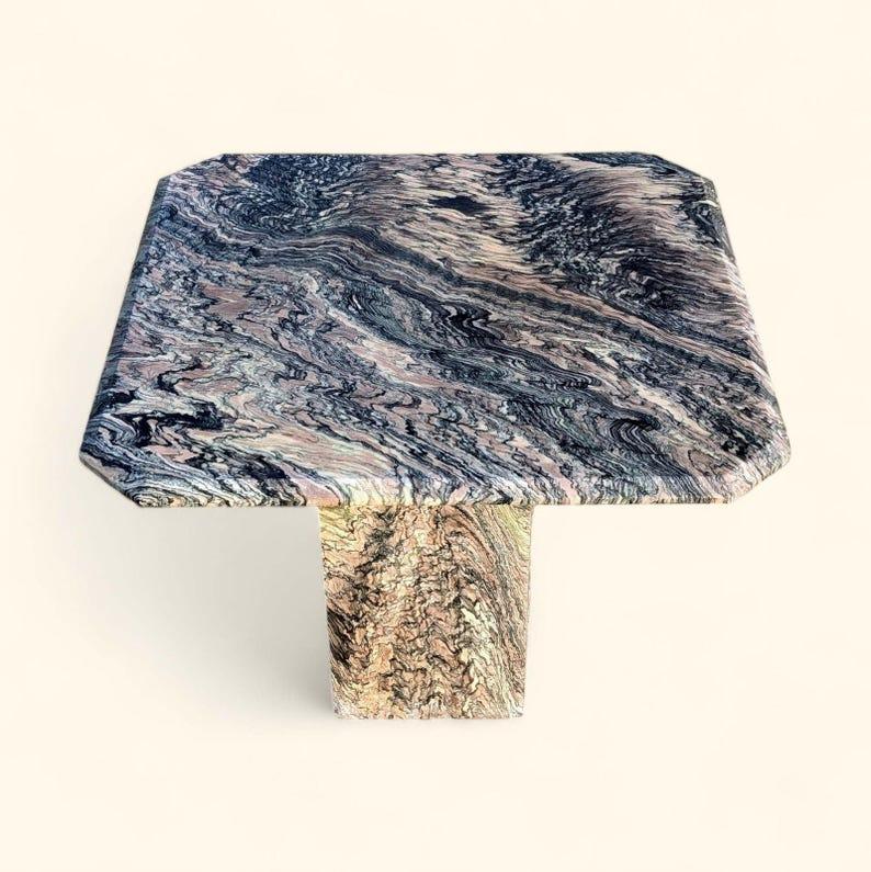 Mesa auxiliar de mármol vintage, italiana, Cipollino Ondulato, mesa auxiliar, salón en venta 1