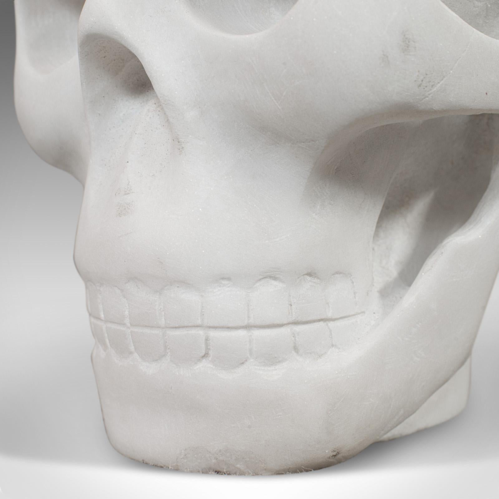 Vintage Marble Skull English Bianco Assoluto Paperweight, Ornament, 20th Century For Sale 6