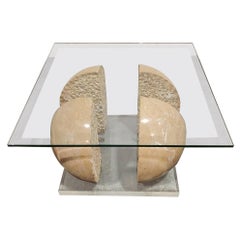 Vintage Marble Sphere Coffee Table, 1970s