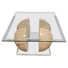 Vintage Marble Sphere Coffee Table, 1970s