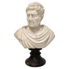 Statue en marbre vintage Buste d'un empereur romain