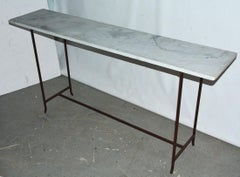Vintage Marble Top and Gilt Metal Base Console Table