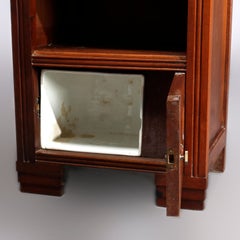 Marble Top Art Deco Mixed Wood and Burl Marble Top Side Stand, 20th Century