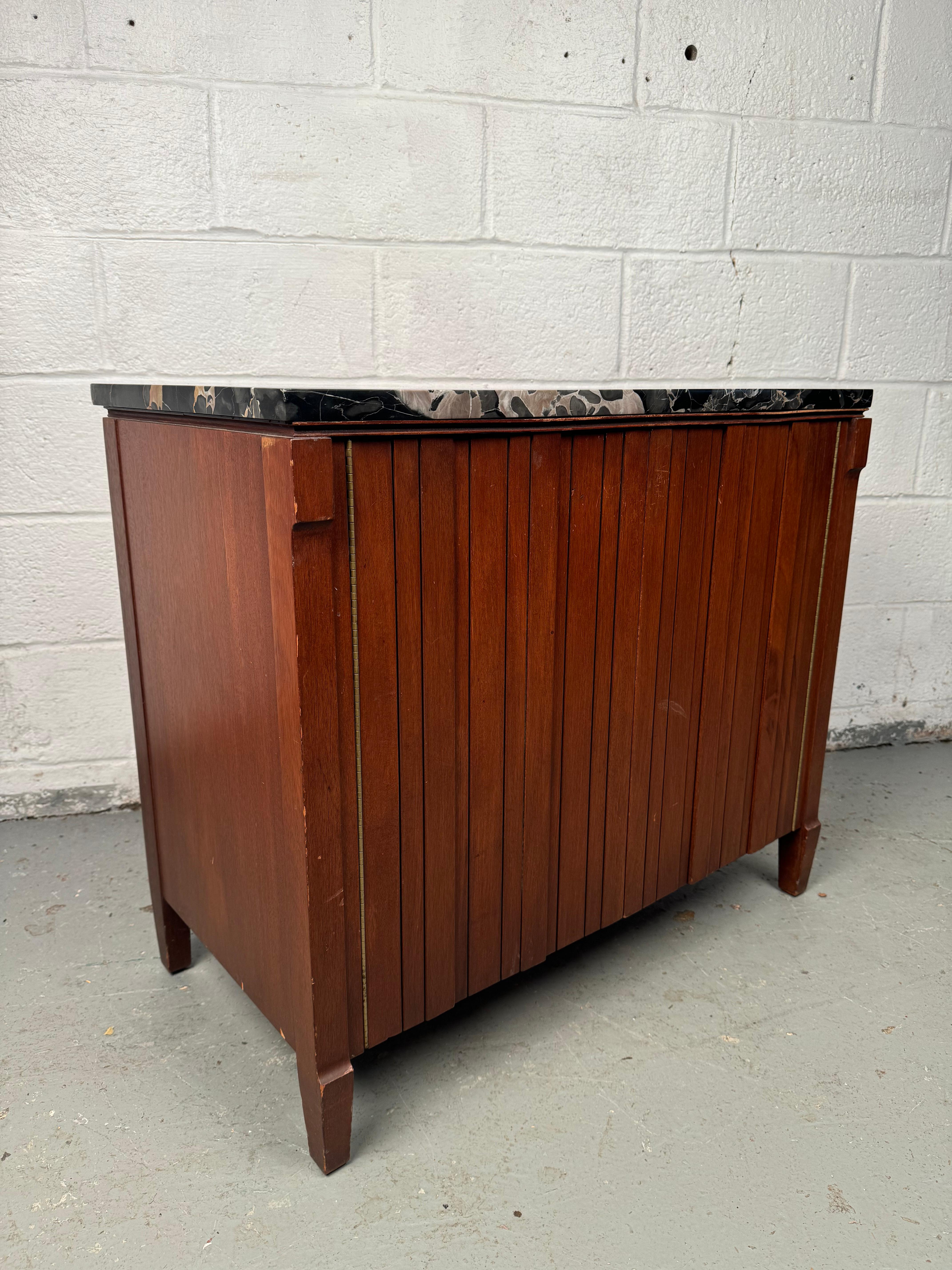 Mid-Century Modern Marble Top Cabinet by John Stuart for Johnson Furniture