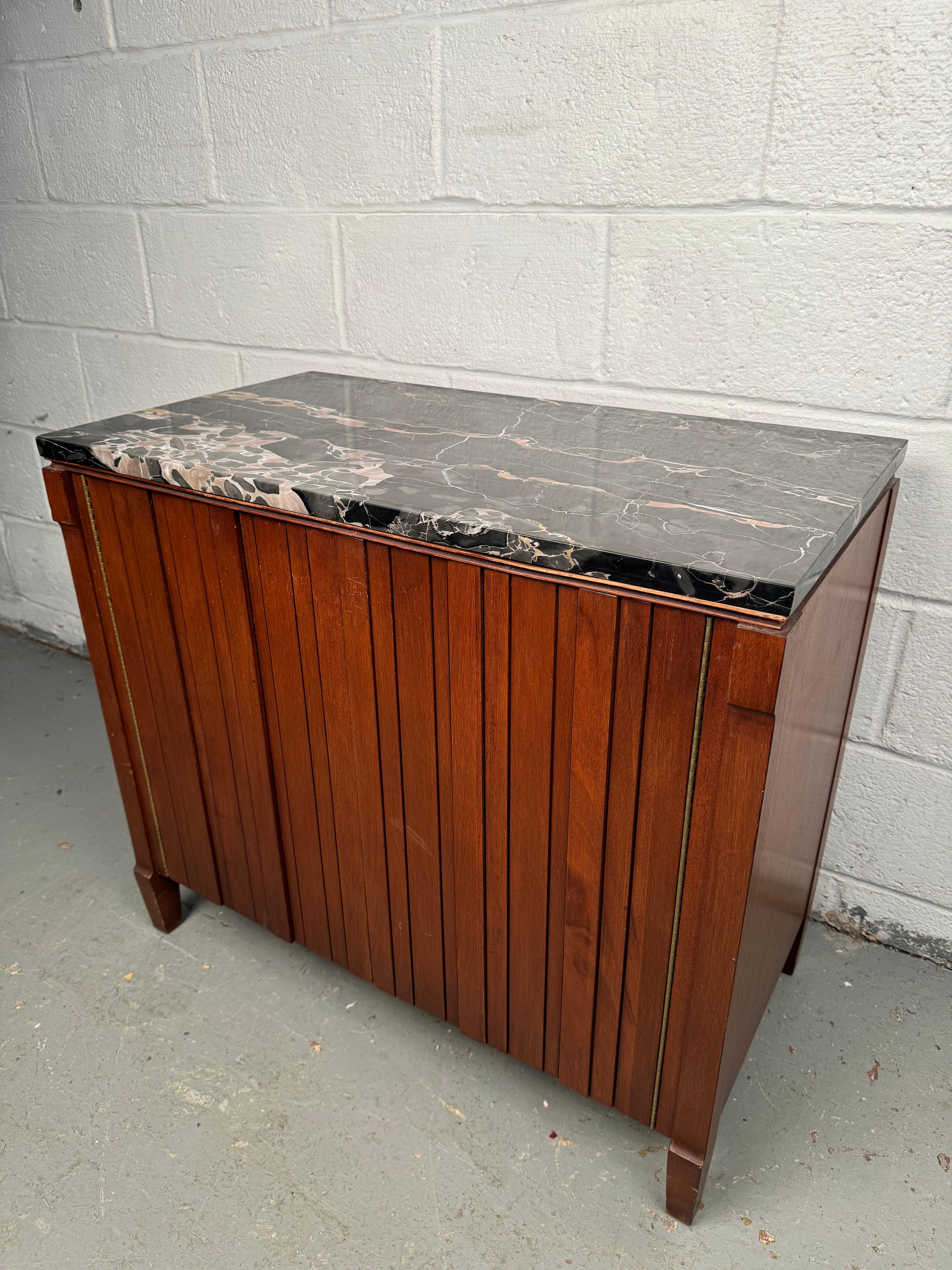 American Marble Top Cabinet by John Stuart for Johnson Furniture