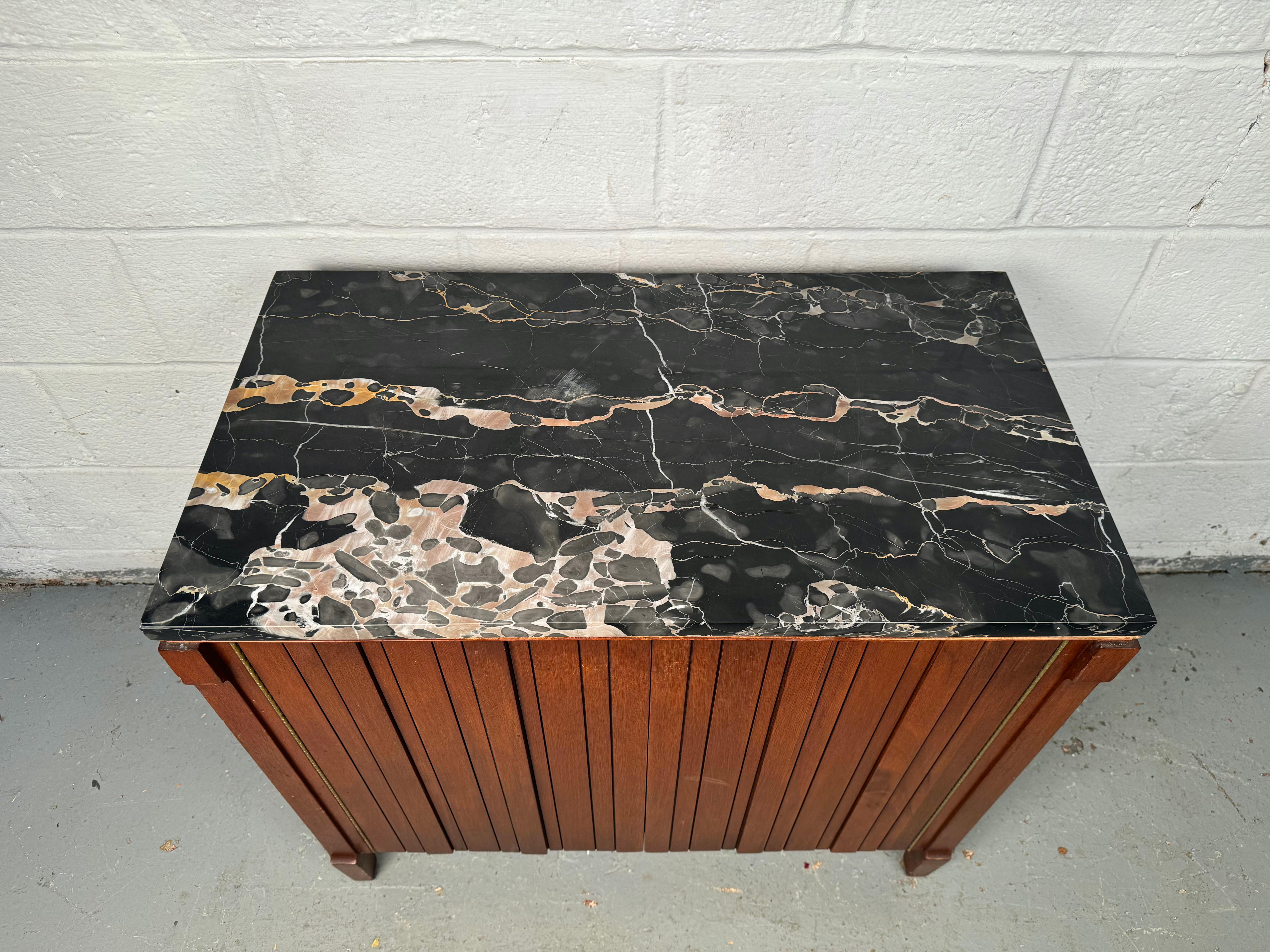 Marble Top Cabinet by John Stuart for Johnson Furniture In Good Condition In Brooklyn, NY