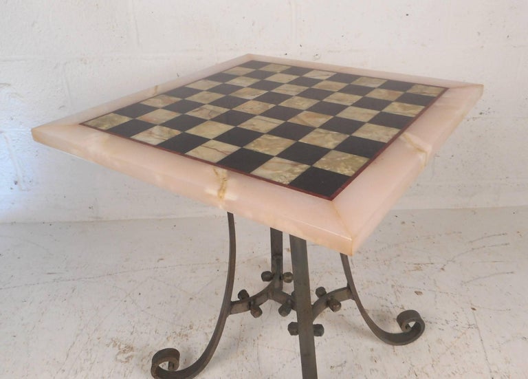 Vintage MarbleTop Chessboard Game Table at 1stDibs marble top game table, marble game table