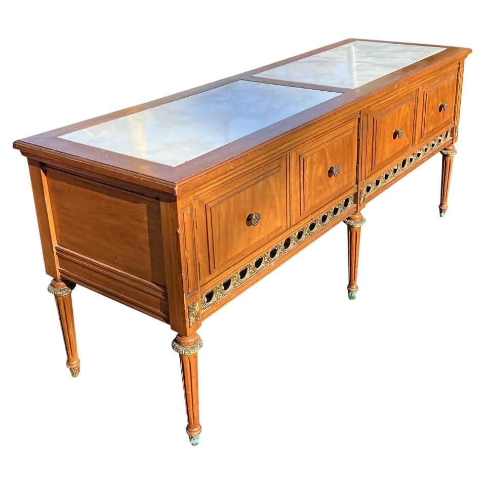 Vintage Marble Top Console Side or Accent Table in French Provincial Style For Sale