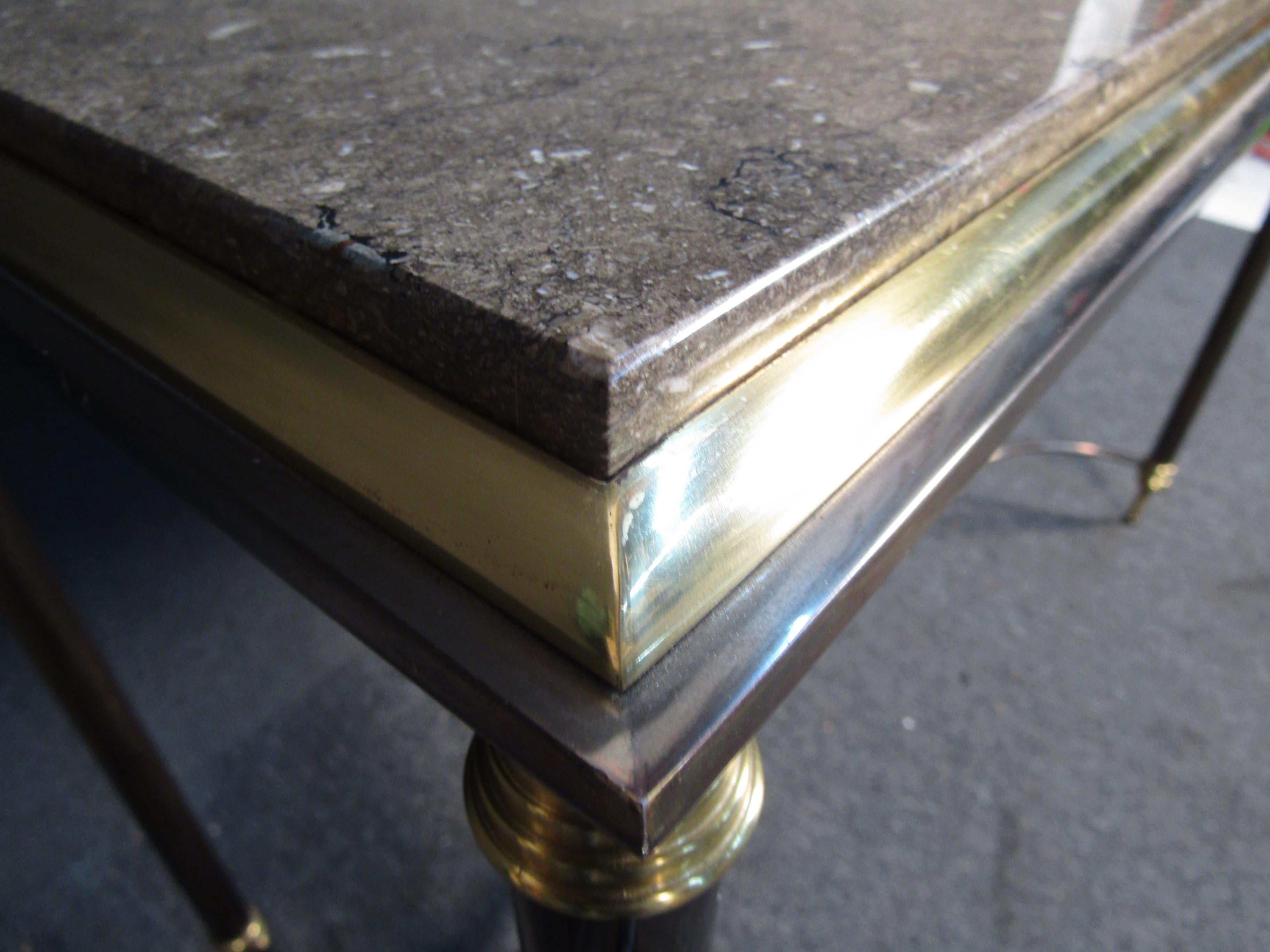 Vintage Marble Top Console Table For Sale 5