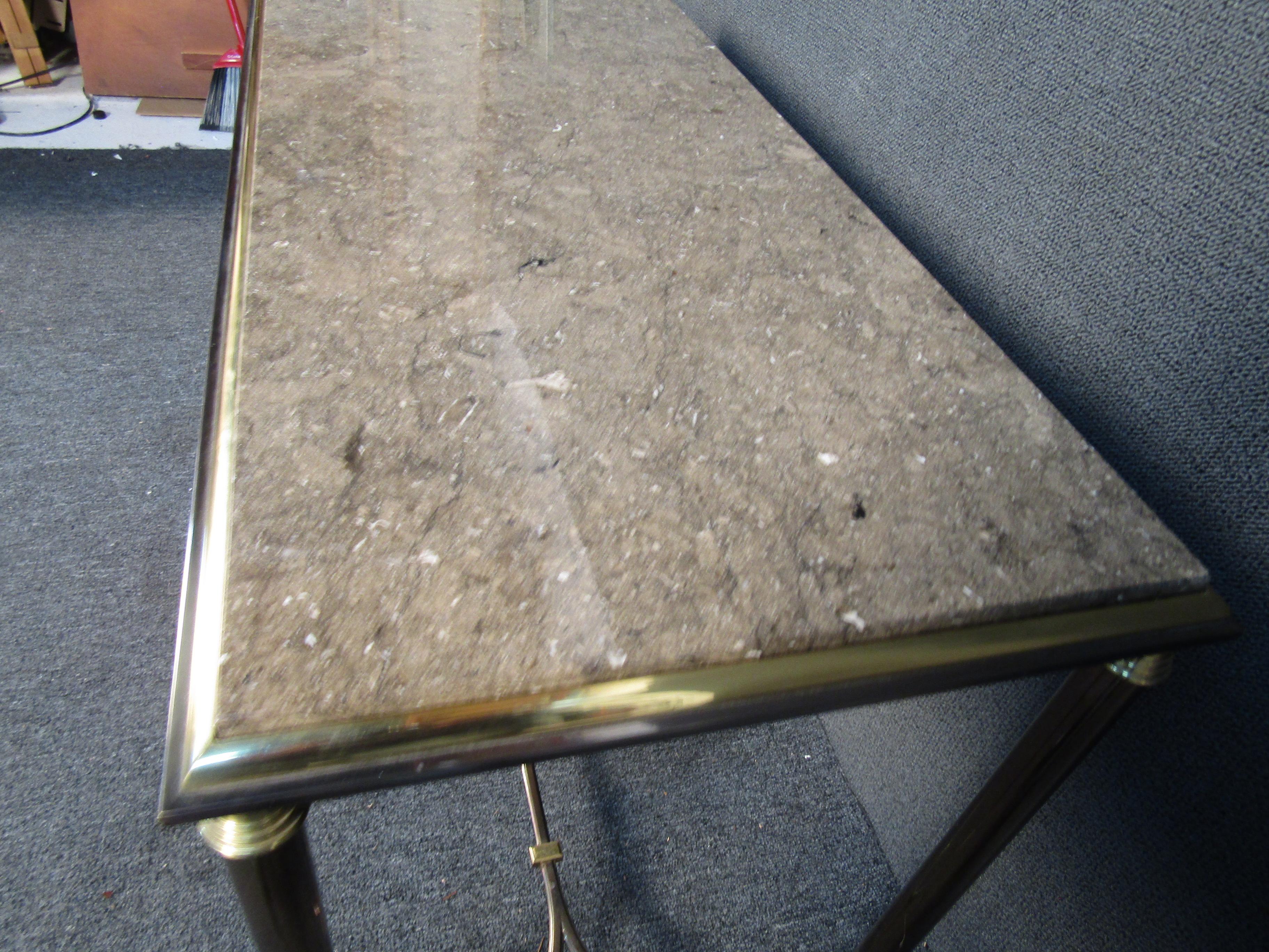 Vintage Marble Top Console Table For Sale 1