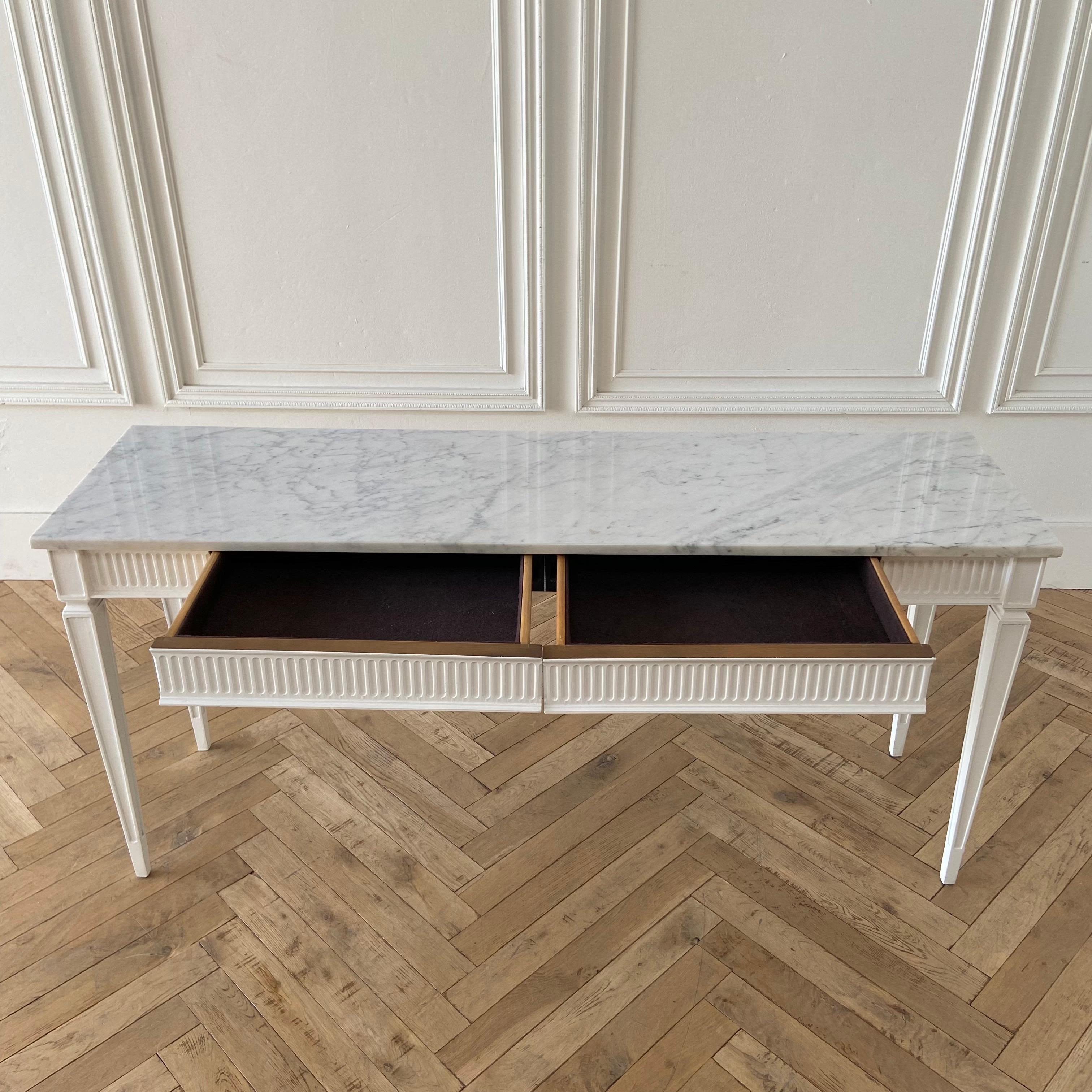 marble console table with drawers