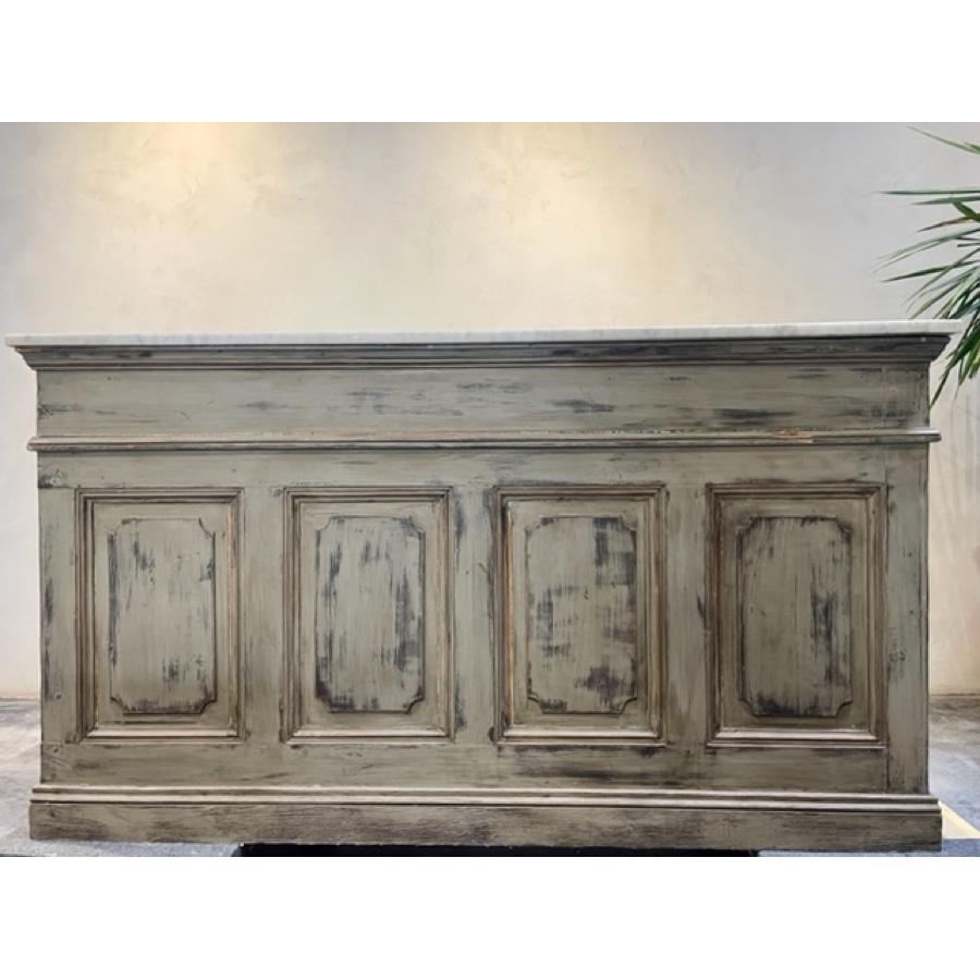 French Provincial Vintage Marble Top Island, FR-0221 For Sale