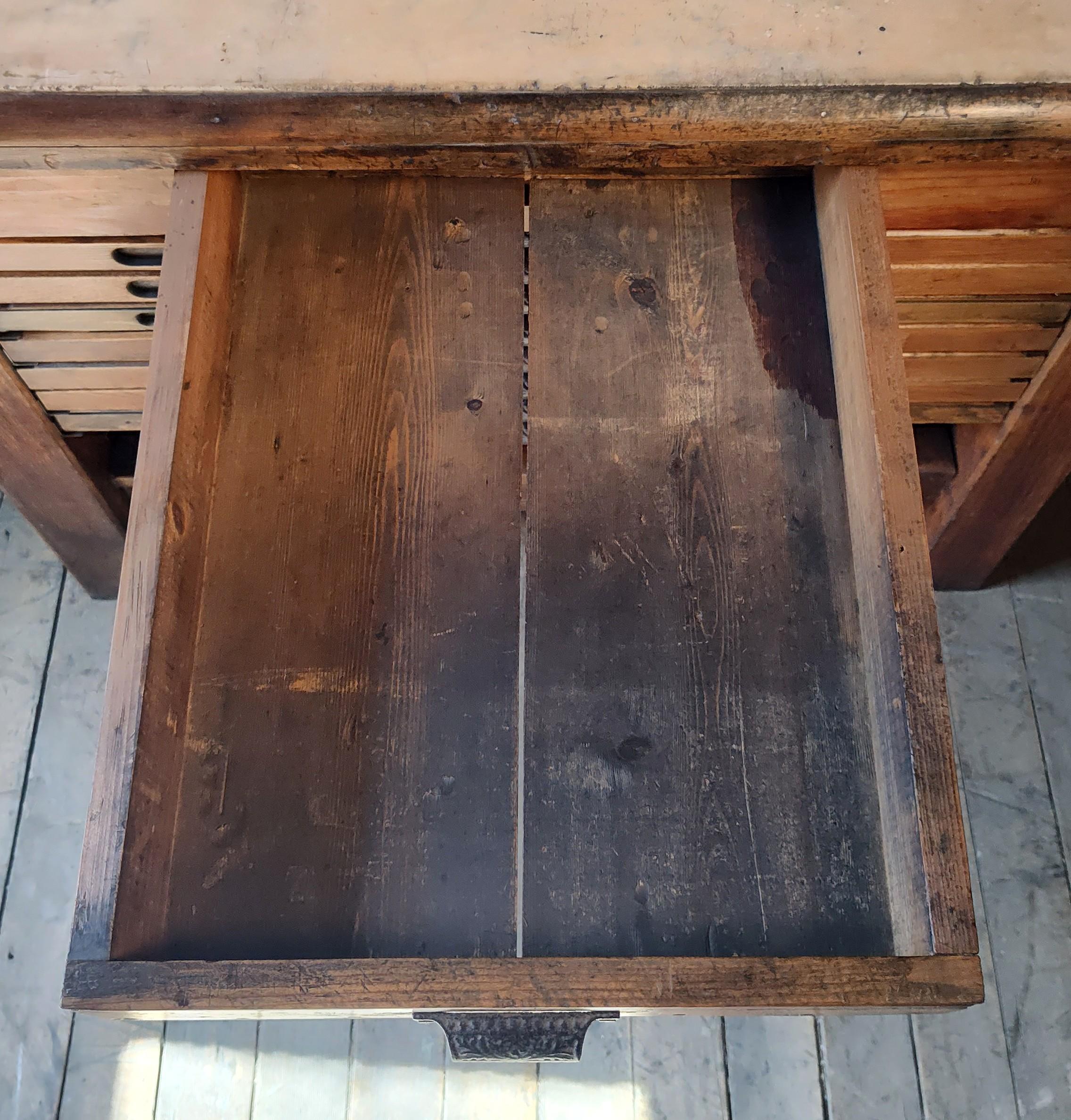 Vintage Marble Top Kitchen Island / Display Table 8