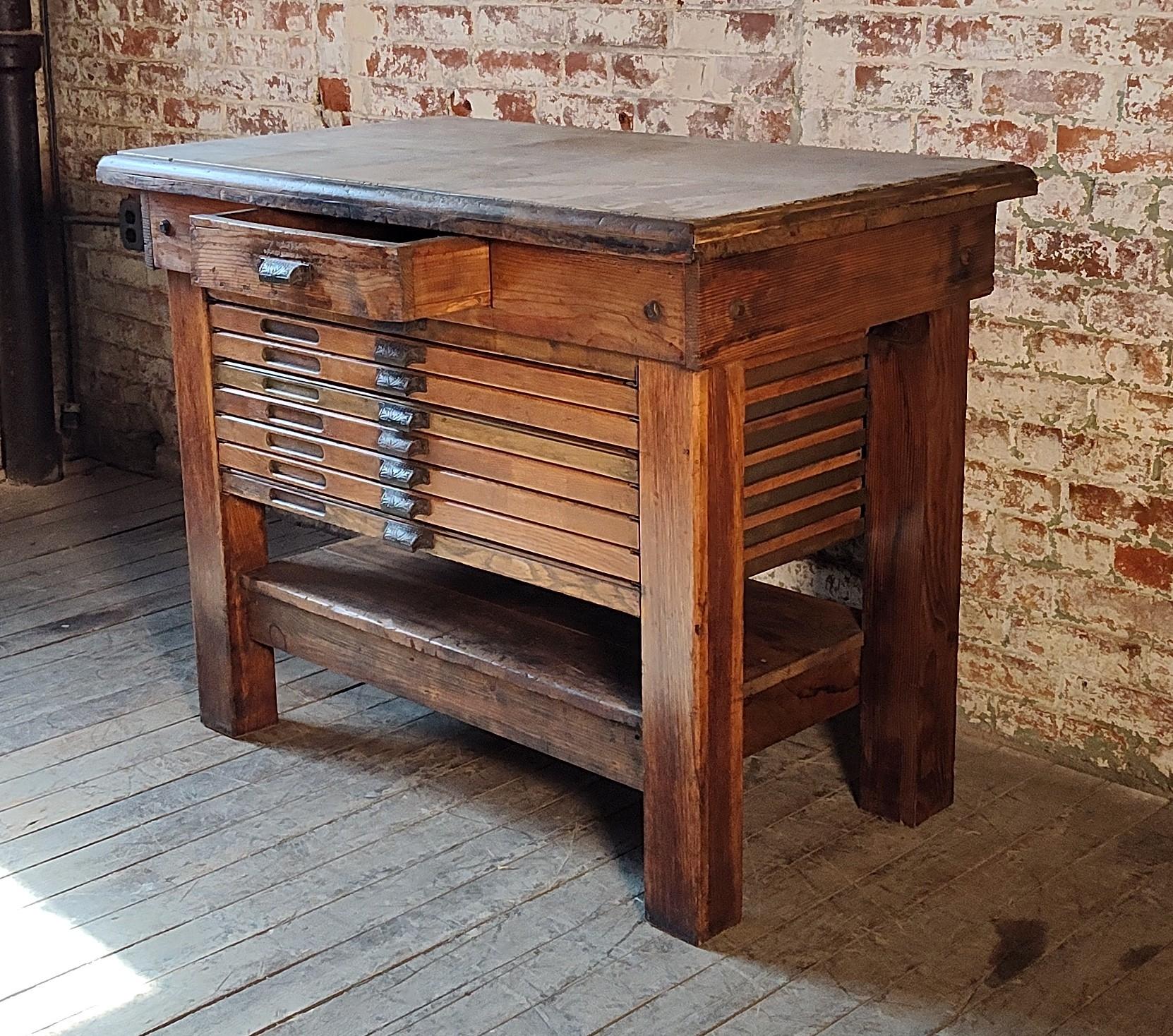 Vintage Marble Top Kitchen Island / Display Table 2