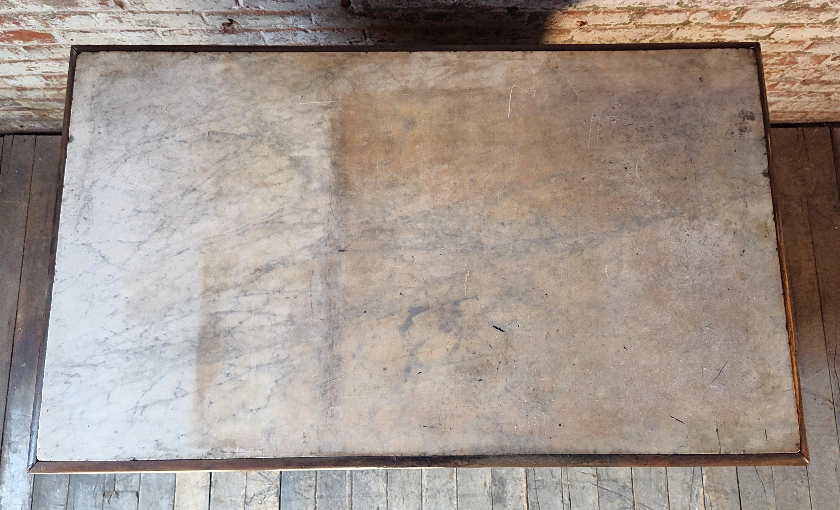 Vintage Marble Top Kitchen Island / Display Table 3