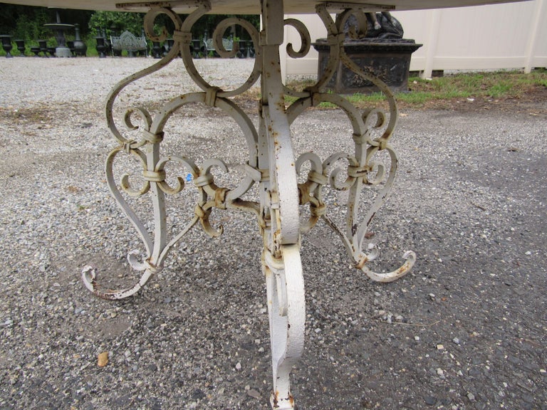 Vintage MarbleTop Patio Table at 1stDibs