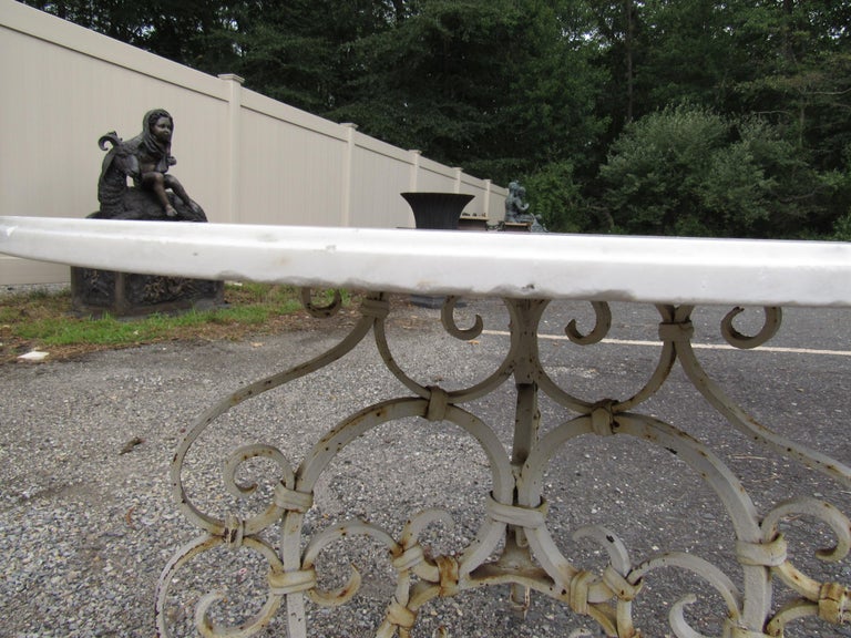 Vintage MarbleTop Patio Table at 1stDibs