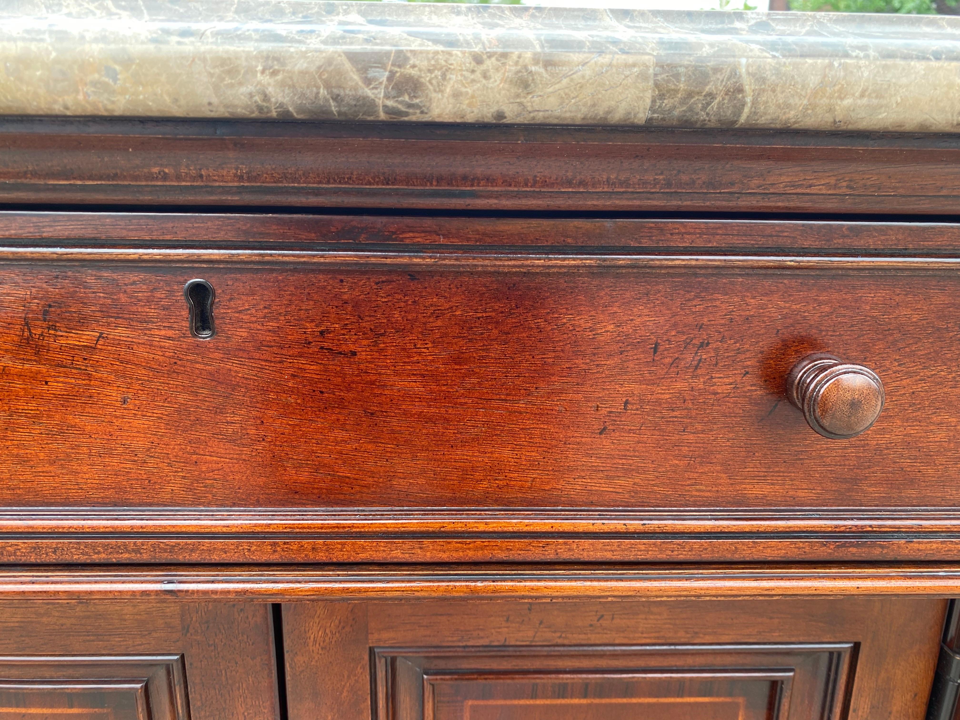 Vintage marble topped Empire style credenza by Thomasville 2