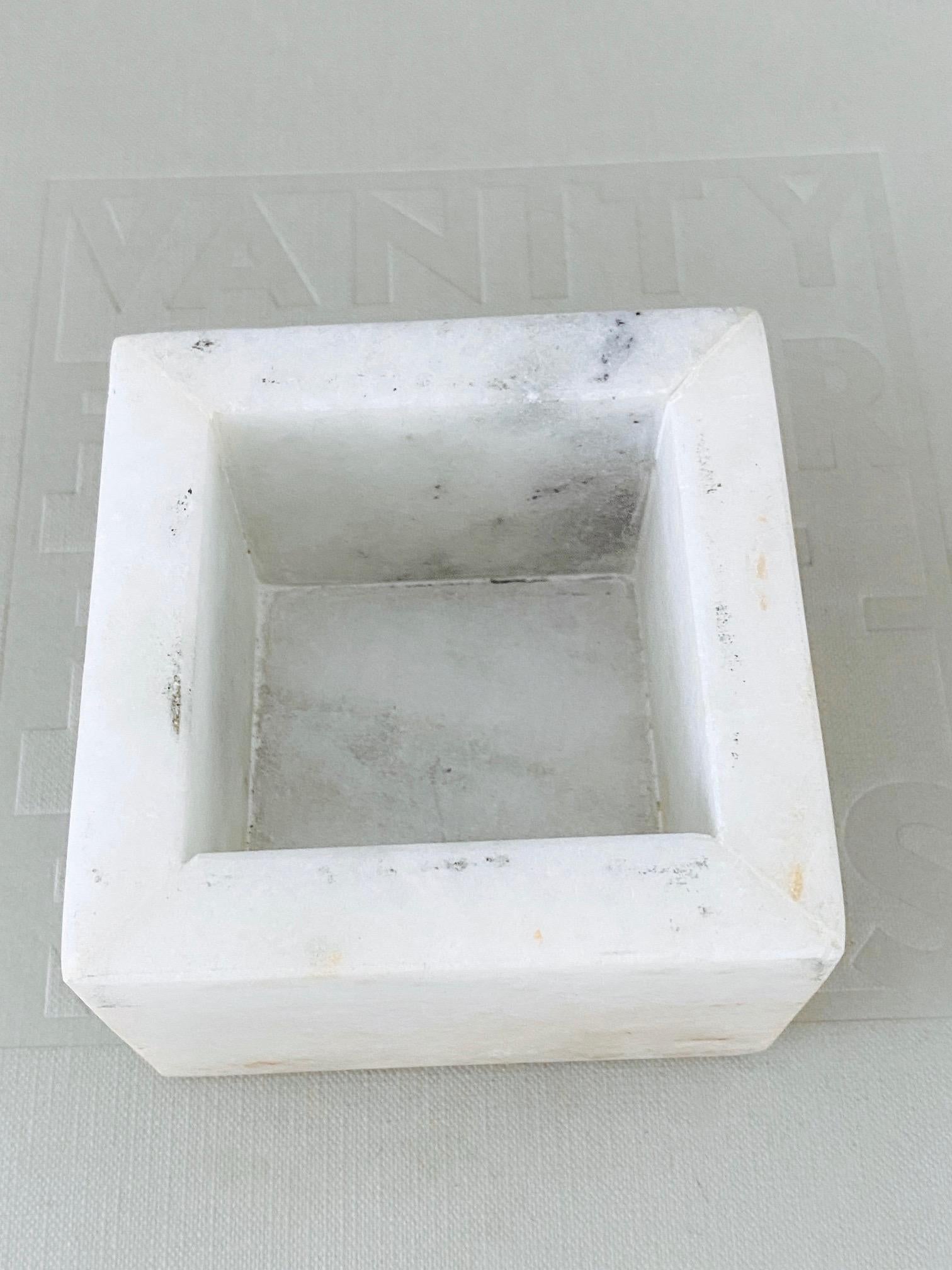 Vintage Marble Trinket Box with Gemstone Inset Top 1