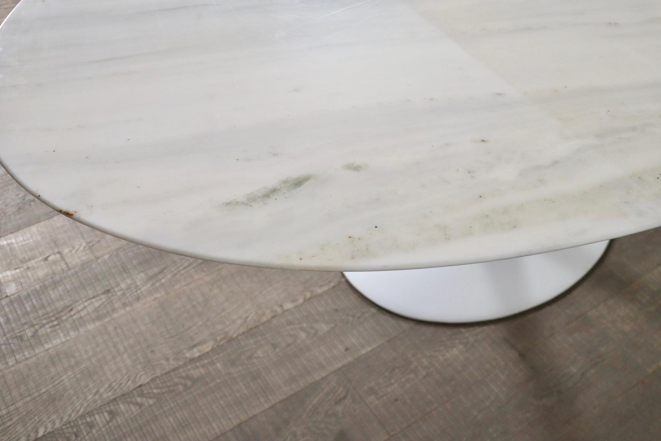Vintage Marble Tulip Oval Dining Table By Eero Saarinen For Knoll, 1970s 5