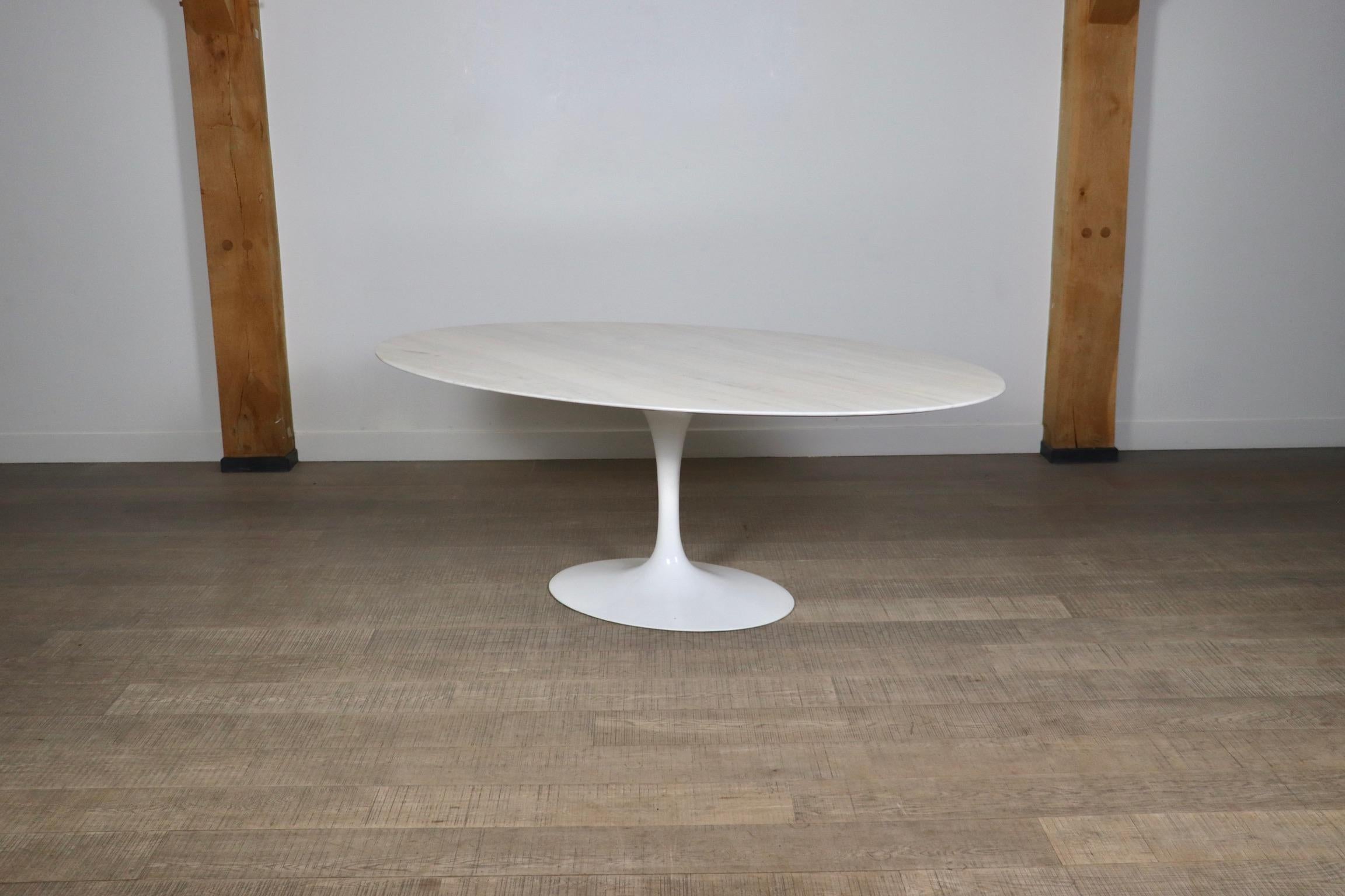 Vintage Marble Tulip Oval Dining Table By Eero Saarinen For Knoll, 1970s 10