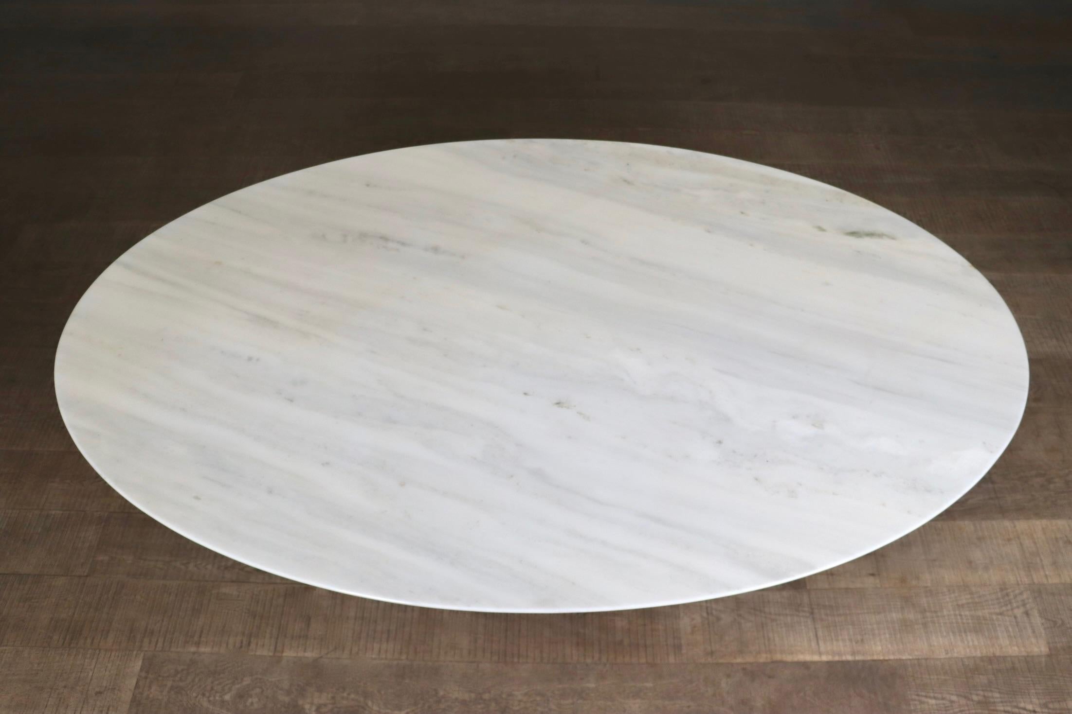 Vintage Marble Tulip Oval Dining Table By Eero Saarinen For Knoll, 1970s 11