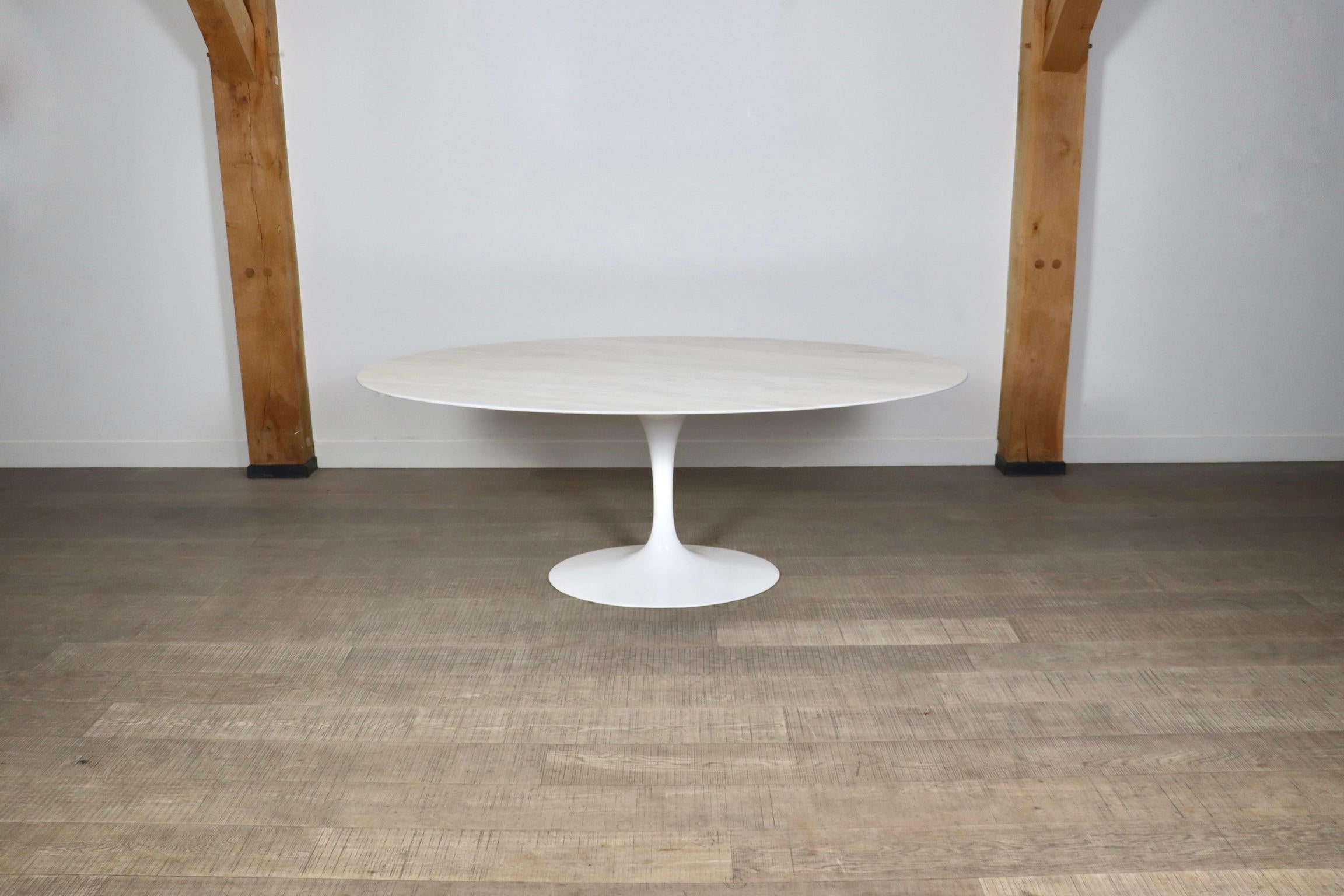 Vintage Marble Tulip Oval Dining Table By Eero Saarinen For Knoll, 1970s 2