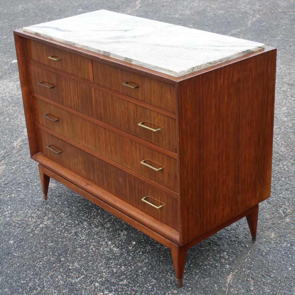 wood and marble dresser