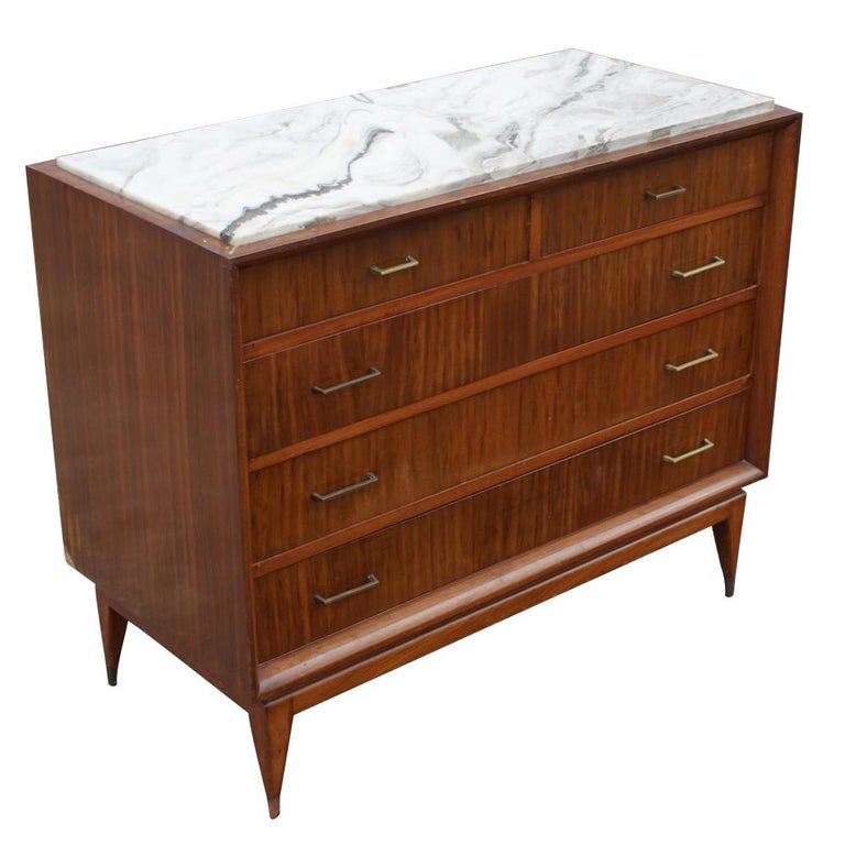 Vintage Marble Wood Dresser Chest of Drawers For Sale at 1stDibs | marble  dresser