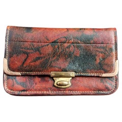 Portemonnaie aus marmoriertem Leder, Brieftasche, Gold Rollen
