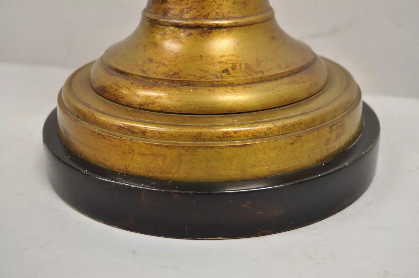 Lampe de bureau vintage Marbro James Mont Hollywood Regency « Lotus » en or en vente 1