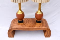 Vintage Marbro Lamp Co. Monumental Ceramic Gold Gilt Table Lamps, Pair