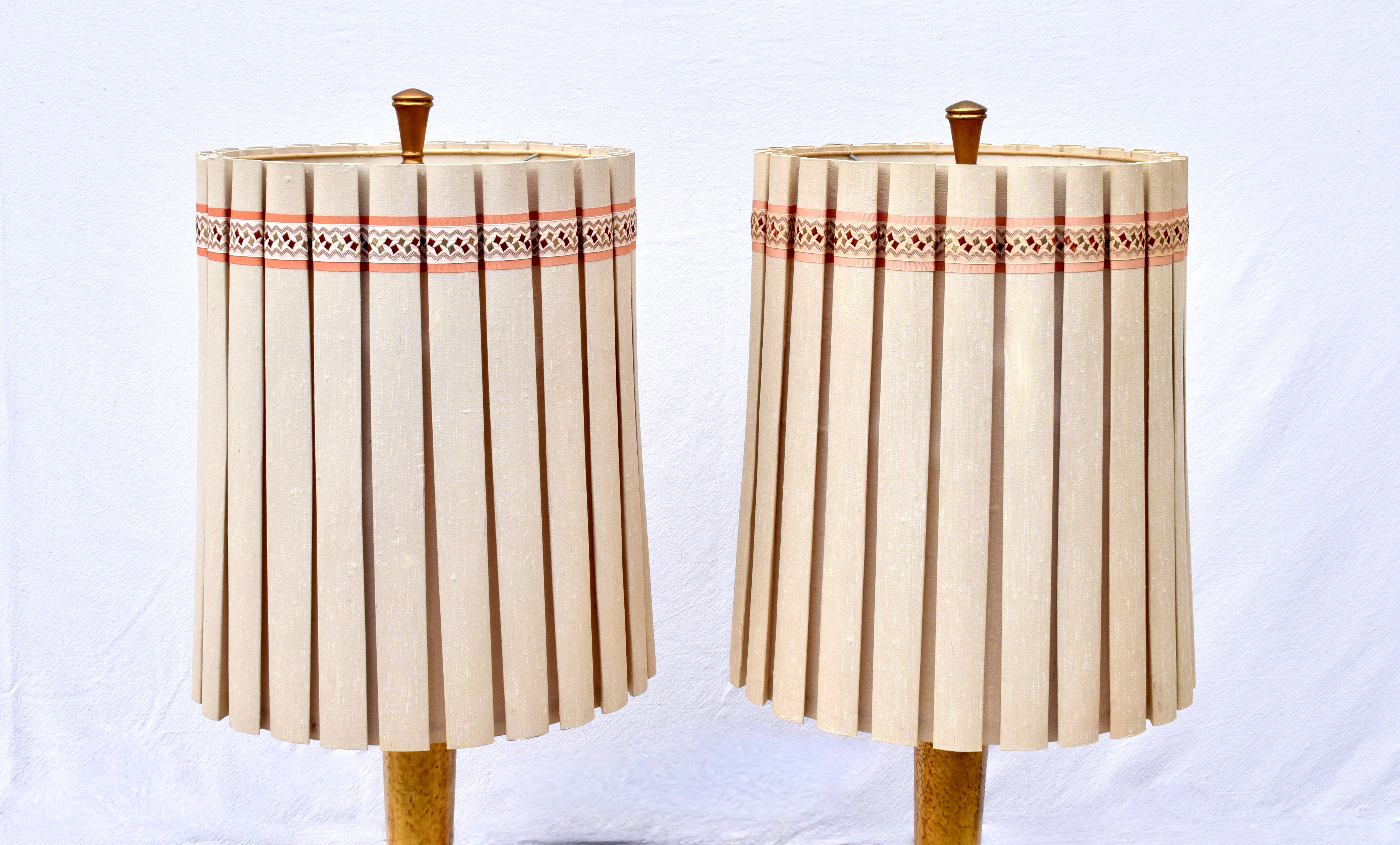 20th Century Vintage Marbro Lamp Co. Monumental Ceramic Gold Gilt Table Lamps, Pair For Sale