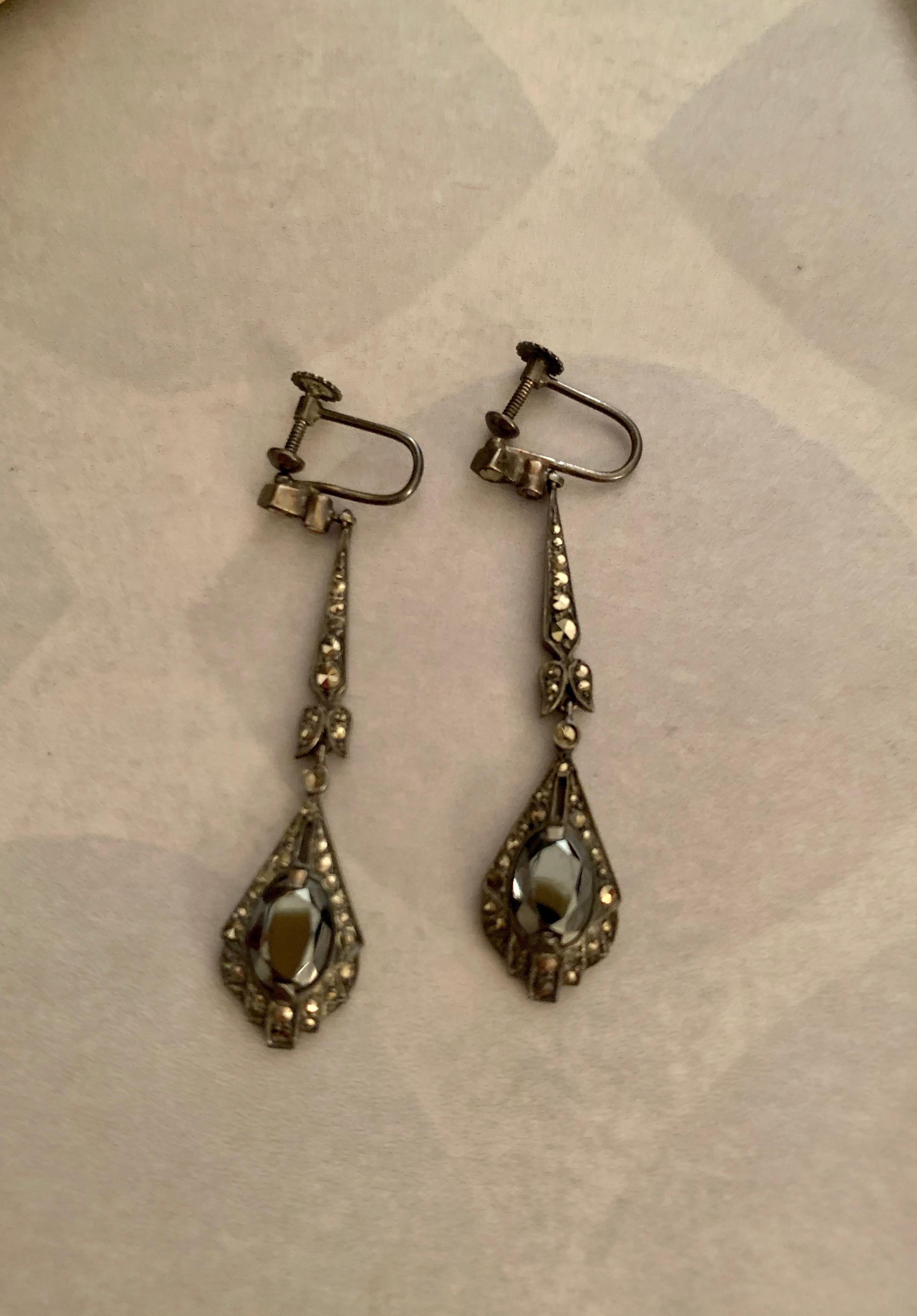 marcasite earrings vintage