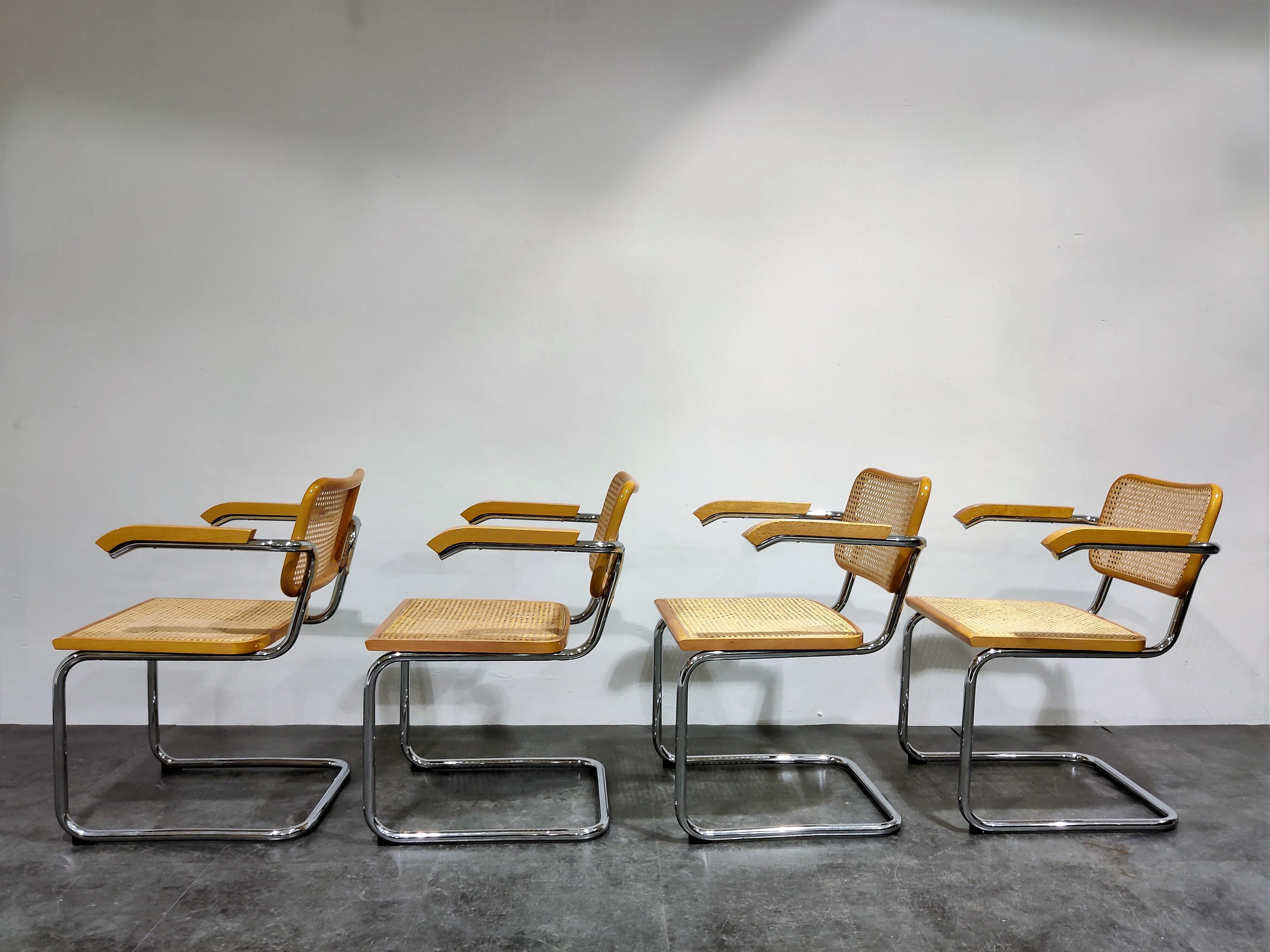 Bauhaus Vintage Marcel Breuer Cesca B64 Chairs by Fasem, Made in Italy, 1970s 'Set of 4'